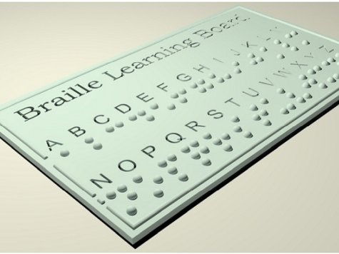 Braille learning board. Fotocredits: TheDarkHood on Thingiverse