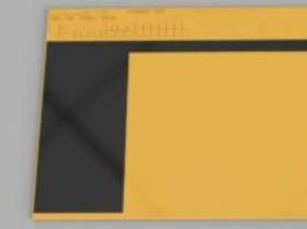 Gelbes Fenster in Word auf schwarzem Hintergrund