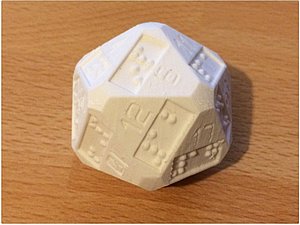 Braille 20-sided dice. Fotocredit: idellwig on Thingiverse